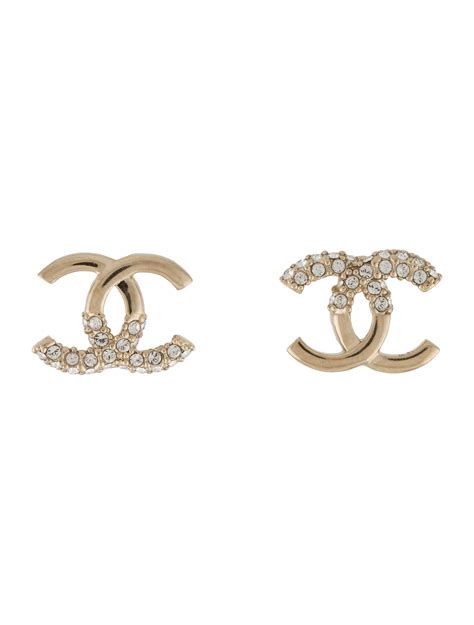 chanel strass cc stud earrings|Stud earrings .